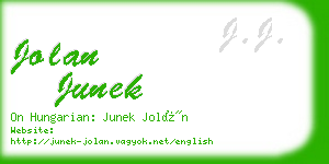 jolan junek business card